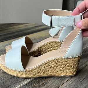 Franco Sarto Cream Espadrille Wedges